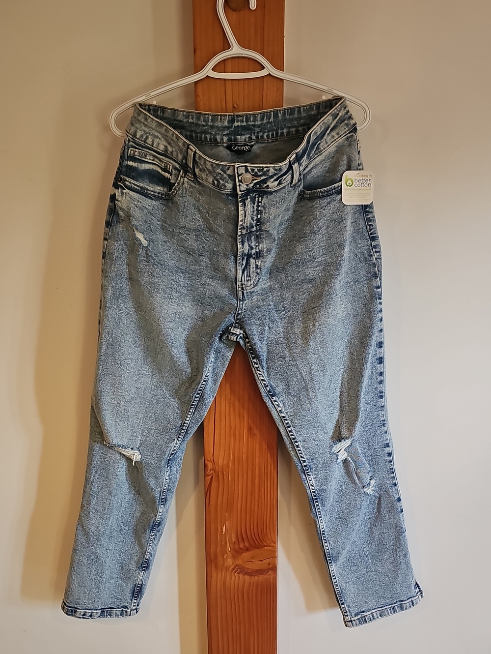 Ladies Distressed Blue Jeans - Size 12 - New With Tags